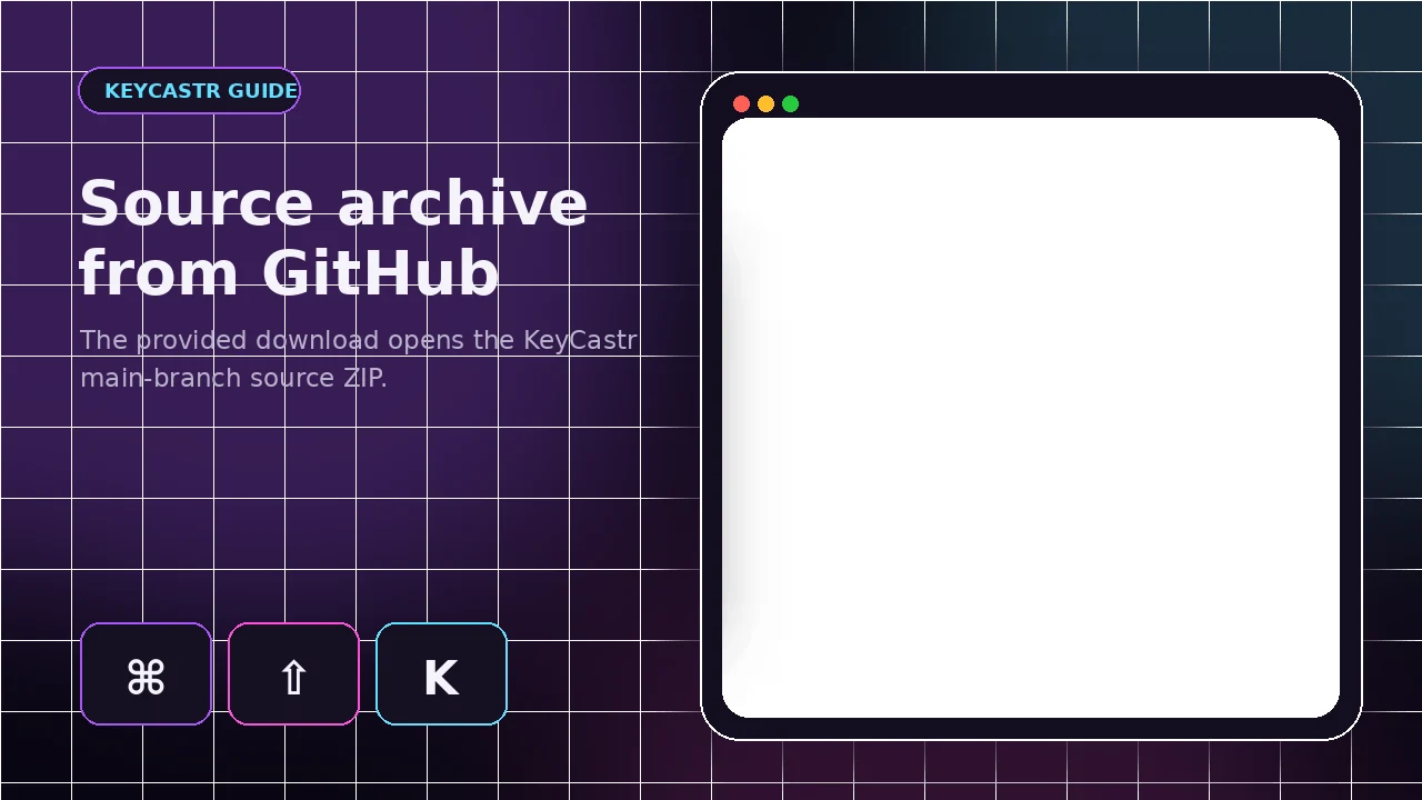 KeyCastr GitHub source archive visual